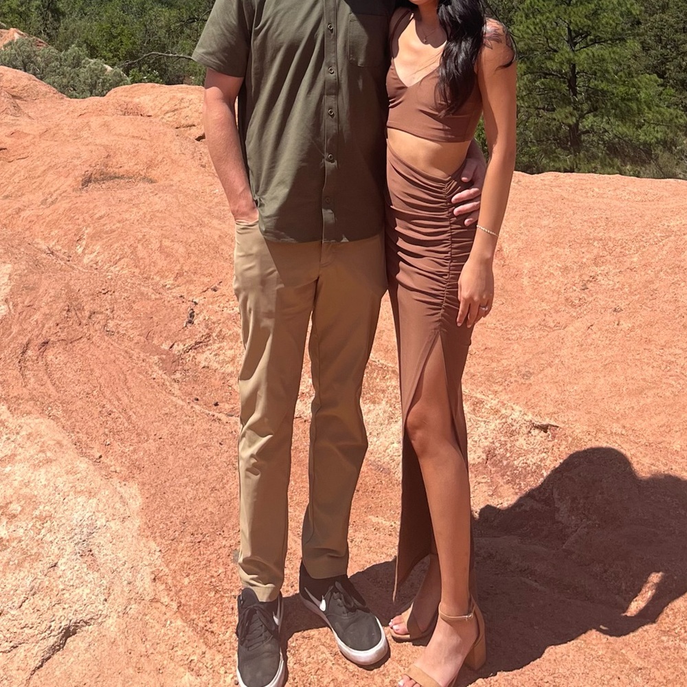 Forever 21 Brown Cut-Out Midi Dress